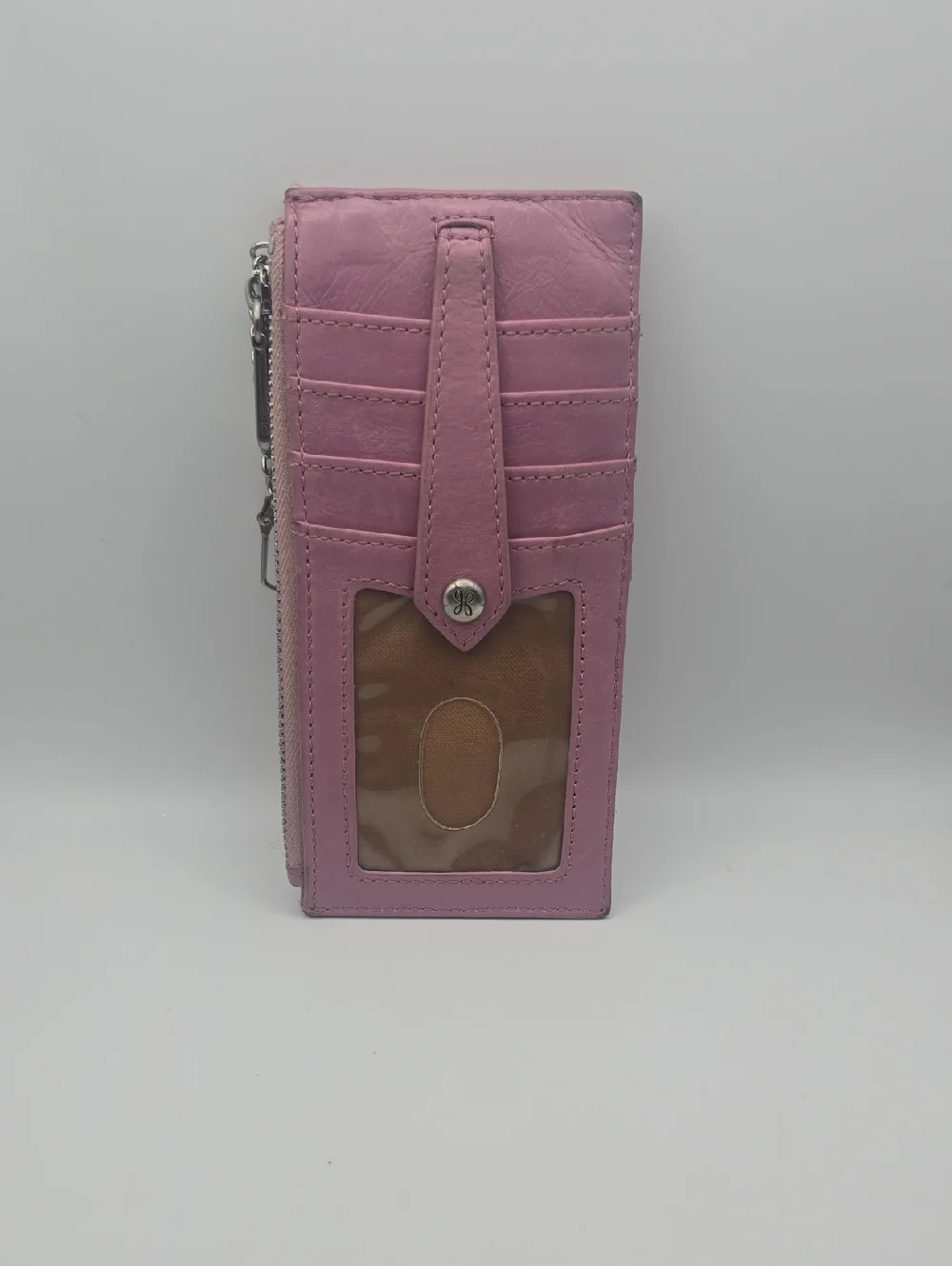 Hobo Pink & Silver Hardware Double ID/Cardholder W/ Coin Compartment (GOOD)💗
